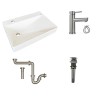Lavabo cuadrado con monomando y accesorios.