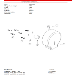 Despachador ABS Blanco para Papel Higiénico