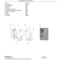 Dosificador ABS Blanco para Jabón Líquido