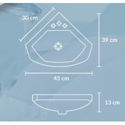Lavabo esquinero Blanco | Envío GRATIS