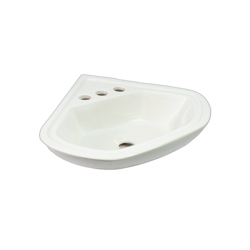Lavabo esquinero de cerámica blanco brillante 39x37 cm suspendido para  ahorrar espacio LAV73